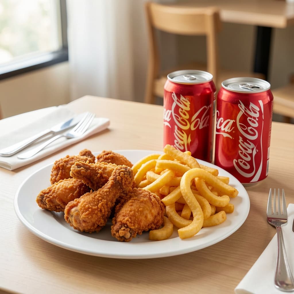 4. Boneless Wings, Curly Fires and 2 Soda Combo